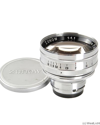 Zunow: 50mm (5cm) f1.1 (Contax) camera