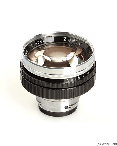 Zunow: 50mm (5cm) f1.1 Zunow (Nikon BM, chrome/black) Lens Price Guide